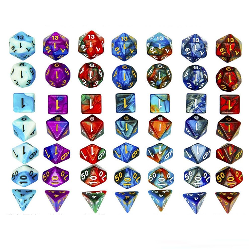 TRPG DND 다면체 아크릴 주사위 세트, 7 다이  - Board Game War 리뷰 및 가격