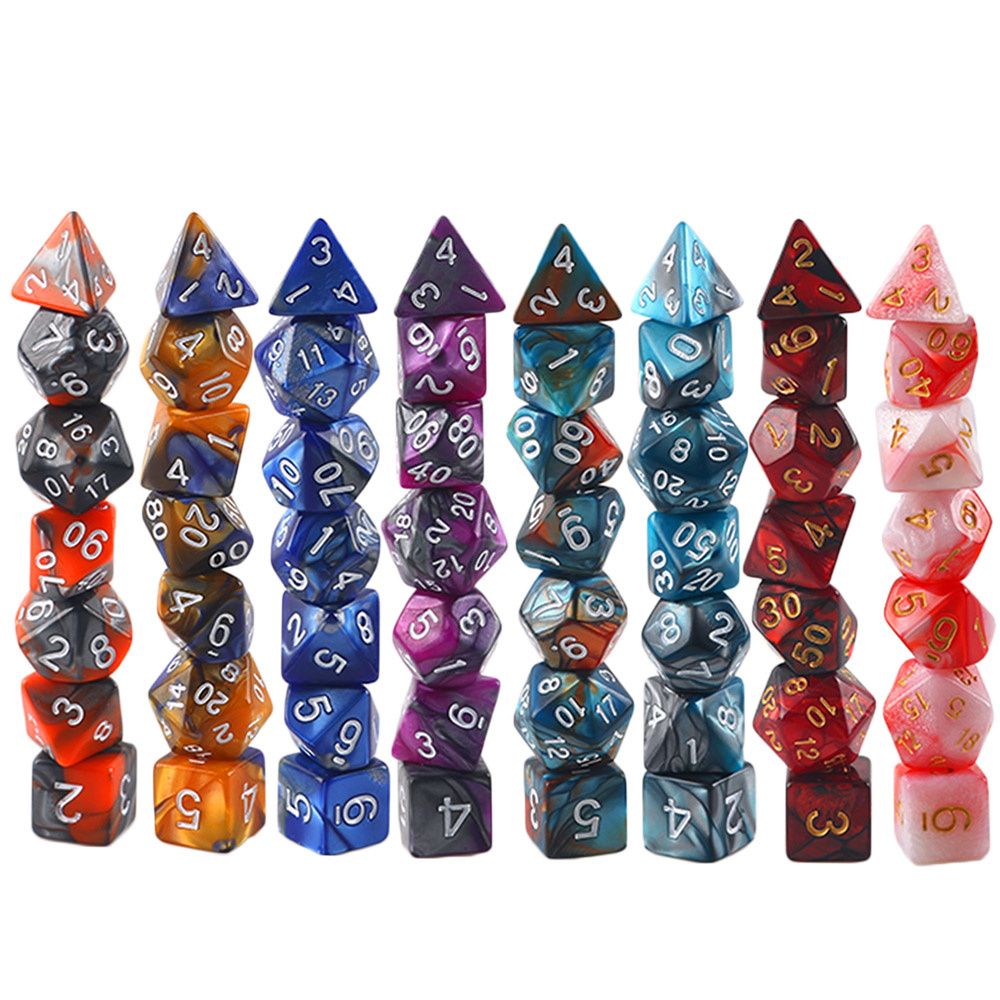 TRPG DND 다면체 아크릴 주사위 세트, 7 다이  - Board Game War 리뷰 및 가격