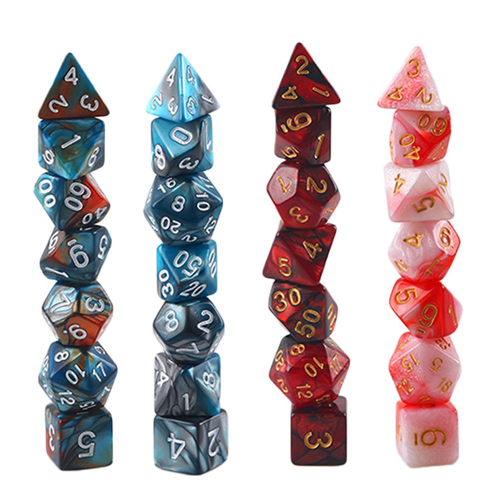 TRPG DND 다면체 아크릴 주사위 세트, 7 다이  - Board Game War 리뷰 및 가격